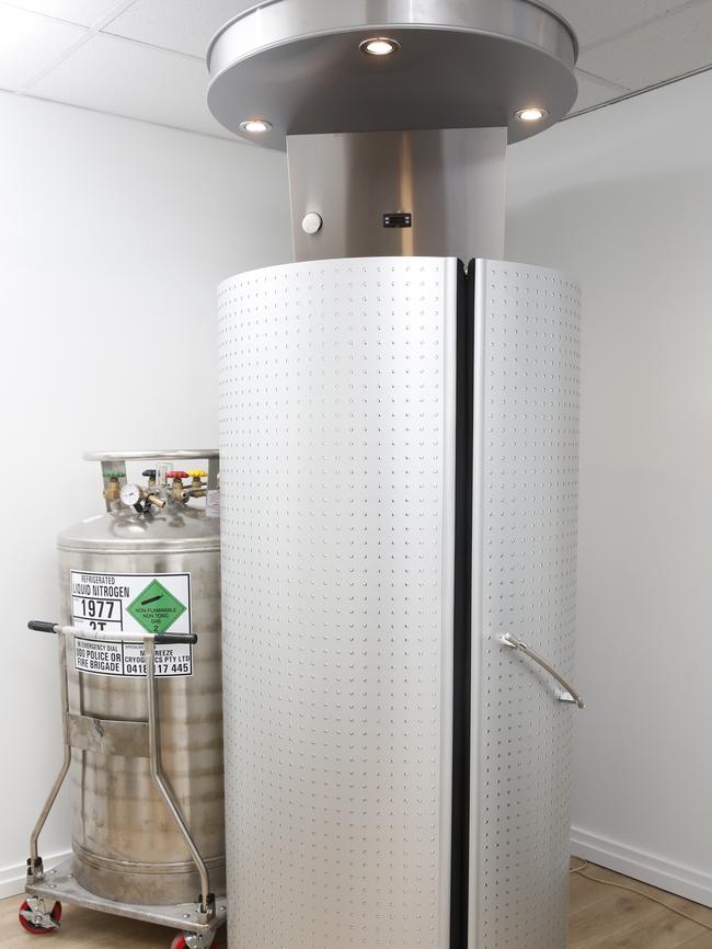 CryoFitness owner Peter Watson said he can conduct 20-30 sessions with a 240 Litre liquid nitrogen tank.