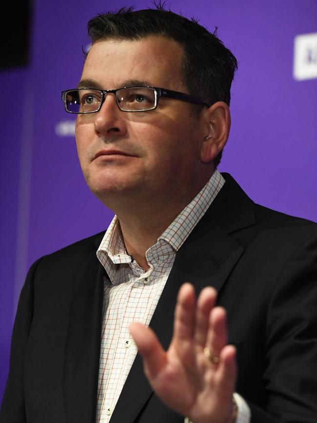 Victorian Premier Daniel Andrews announces a staggered return to the classroom. Picture: AAP