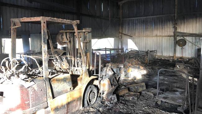 Fire has destroyed the popular South Hobart Tip Shop overnight. Photo: Hobart City Council