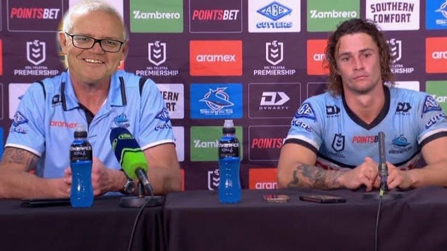 Former prime minister Scott Morrison said he likes this NRL meme. Picture: Facebook