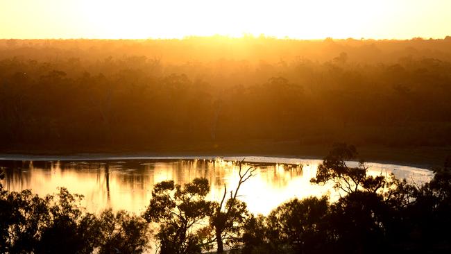 Sunrise at Waikerie on the Murray River. Picture: Bernard Humphreys