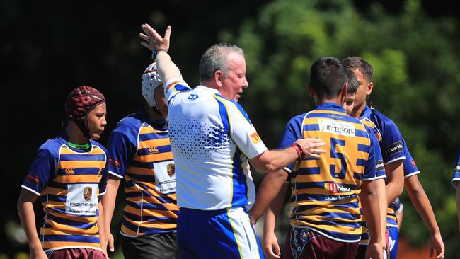 SURFERS PARADISE RUGBY, GOLD COAST , AUSTRALIA - April 10, 2021: Far North Coast U13s v USQ Saints U13s - Day Two of King of the Country rugby tournament.Played at Surfers Paradise Eagles Rugby Ground at Southport. Picture: Scott Powick Newscorp