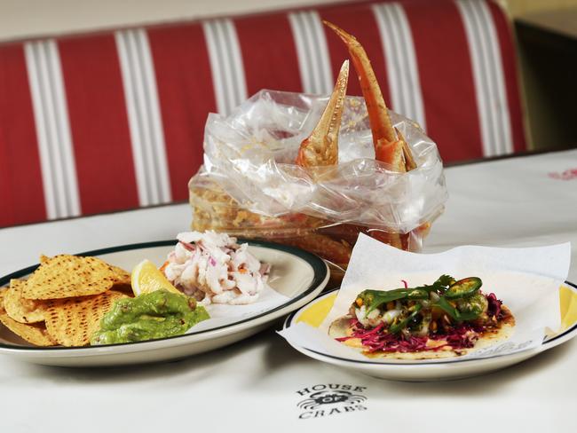 House of Crabs’ Blue Swimmer, Snow and King crab dishes and Alaskan Crab which comes served in a bag.