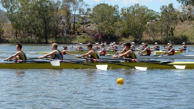 Competitors in a rowing regatta on the Fitzroy River rowing course. File picture: Chris Ison/The Morning Bulletin