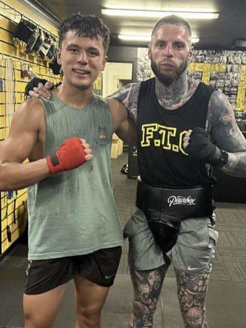 Tyrese Greenwood (left) with fellow South Australian Anthony Paglia. Picture: Supplied