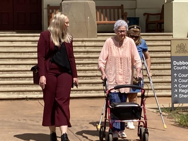 Mr Donn’s lawyer Ivy Johnson, great grandmother Dawn Donn and aunty Tracey leave court on Tuesday. Picture: Ryan Young