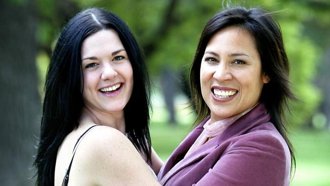 Singers and good friends Vanessa Amorosi and Kate Ceberano back in 2004. Picture: Supplied