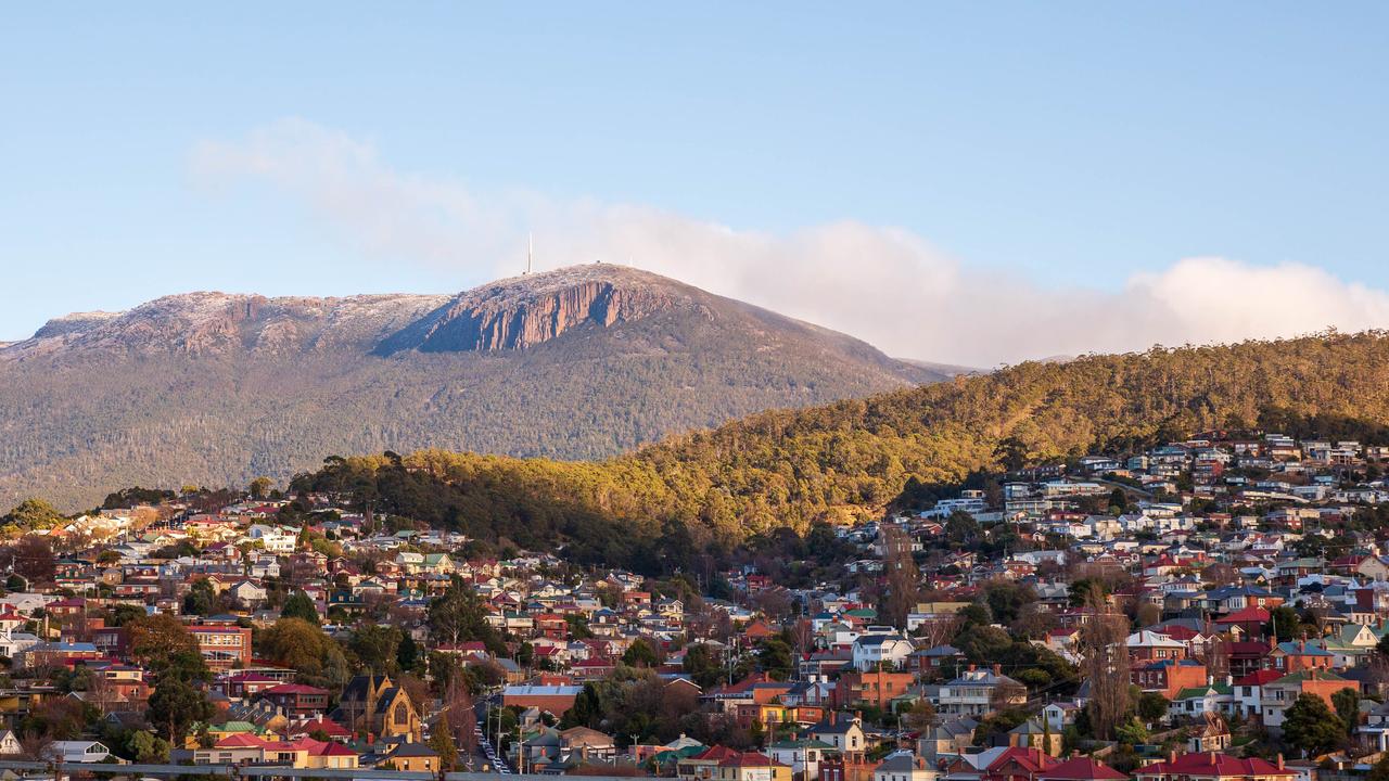 A sprinkling of snow on Mount Wellington. Picture: Linda Higginson.