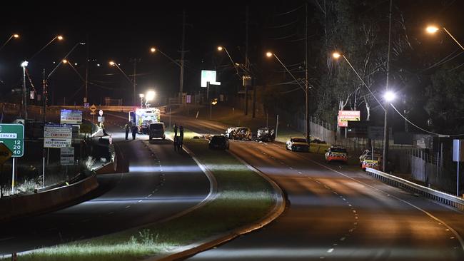 Four cars were involved in the crash. Picture: Gordon McComiskie