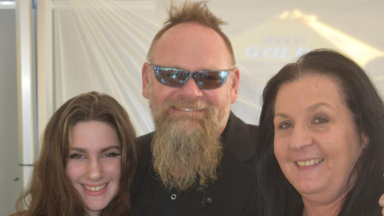 The Gympie Turf Club was packed full of happy punters as the region enjoyed its first ever TAB race meeting on Saturday, June 19, 2021: Makennah Youngberry, Gavin Youngberry and Kylie McIvor.