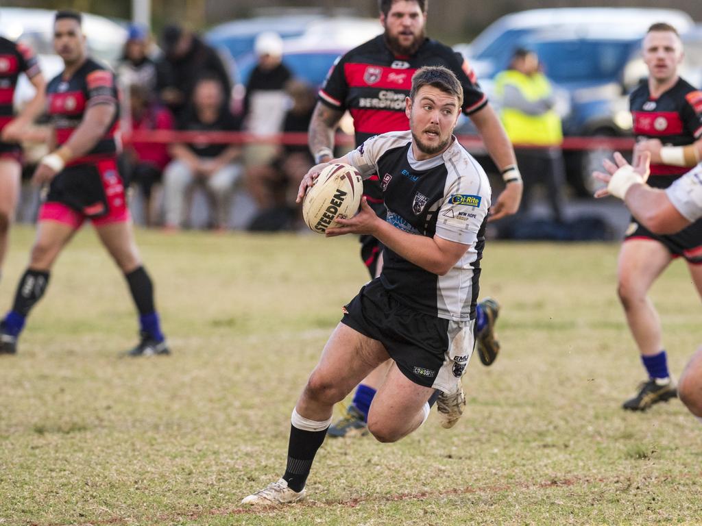 Nicholas Ferris of Oakey against Valleys in TRL A grade round 10 rugby league at Herb Steinohrt Oval, Sunday, June 20, 2021. Picture: Kevin Farmer