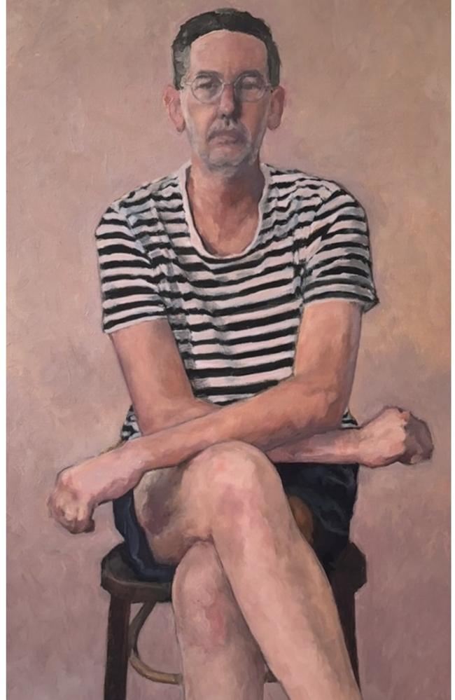 'Dad likes striped shirts' by Ciaran Glasheen. The Townsville high school has submitted the piece into the Brisbane Portrait Prize.