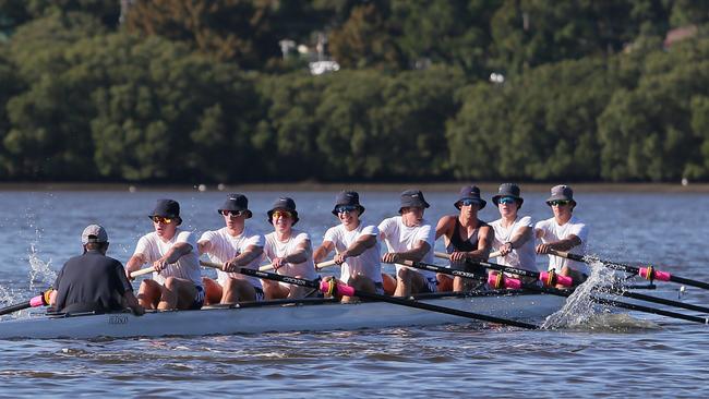 The Shore School's 1st VIII rowers, winners of the 2017 Head of the River. Picture: Adam Ward