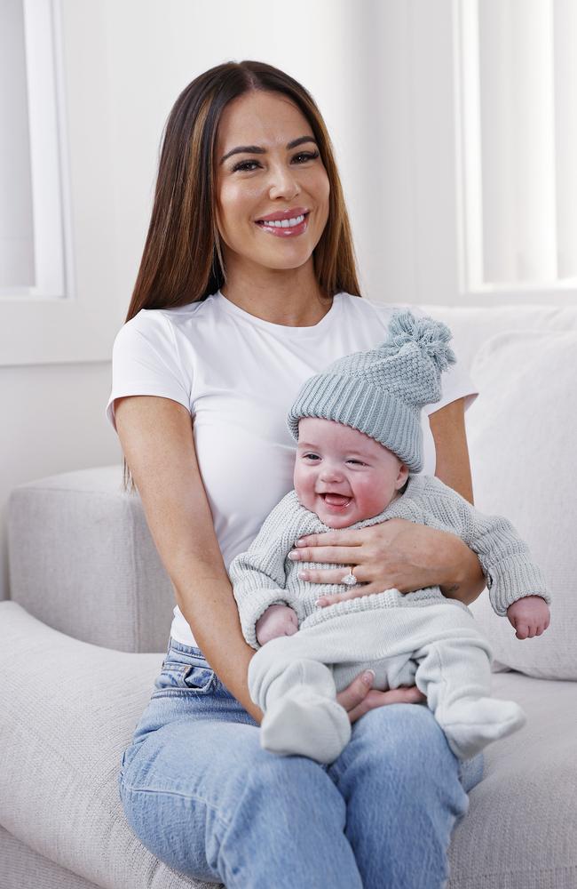 KC Osborne pictured with her 4 month old baby boy Brooklyn. Picture: Sam Ruttyn