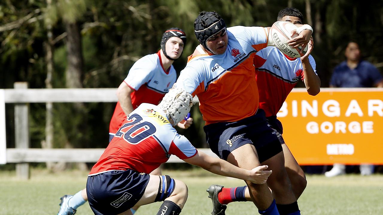 Isaiah Ignu Sheck from the U15 Gavin team with the ball at the event last year.