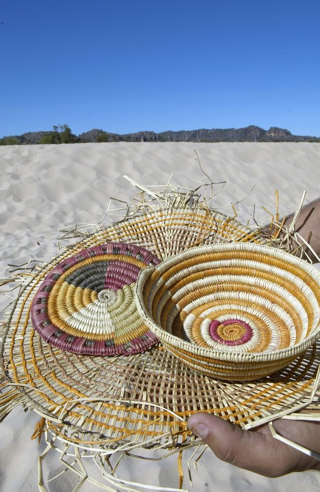 Hand woven spinifex baskets. Picture: Tourism NT.