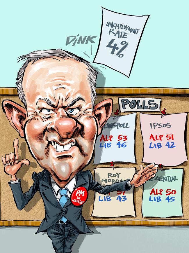 Joe Hildebrand Opinion column artwork. Labor leader Anthony Albanese still has a strong lead in election polls.