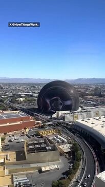 Las Vegas sphere turns into F1 tyre