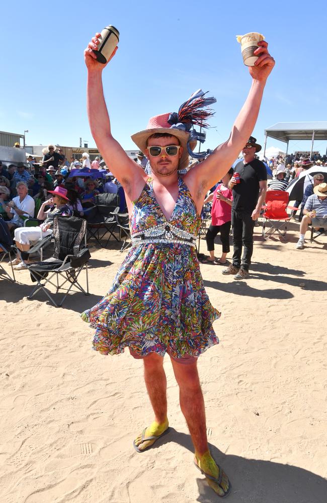 Jordan Wilson from Broken Hill at the Birdsville race meeting. Picture: AAP Image/Darren England.