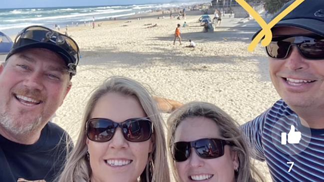 New Zealand tourists Riaan and Elmarie Steenberg with Marle and Edward Swart celebrating the New Year at the Gold Coast before their holiday turned into a nightmare. Picture: Supplied.