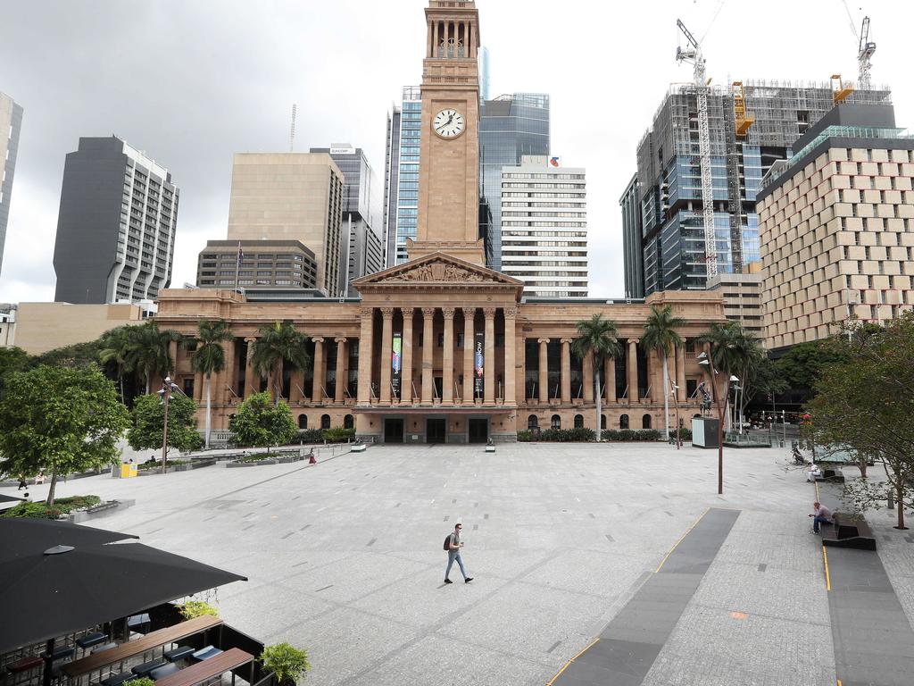 King George Square on Monday afternoon. Picture: Liam Kidston.