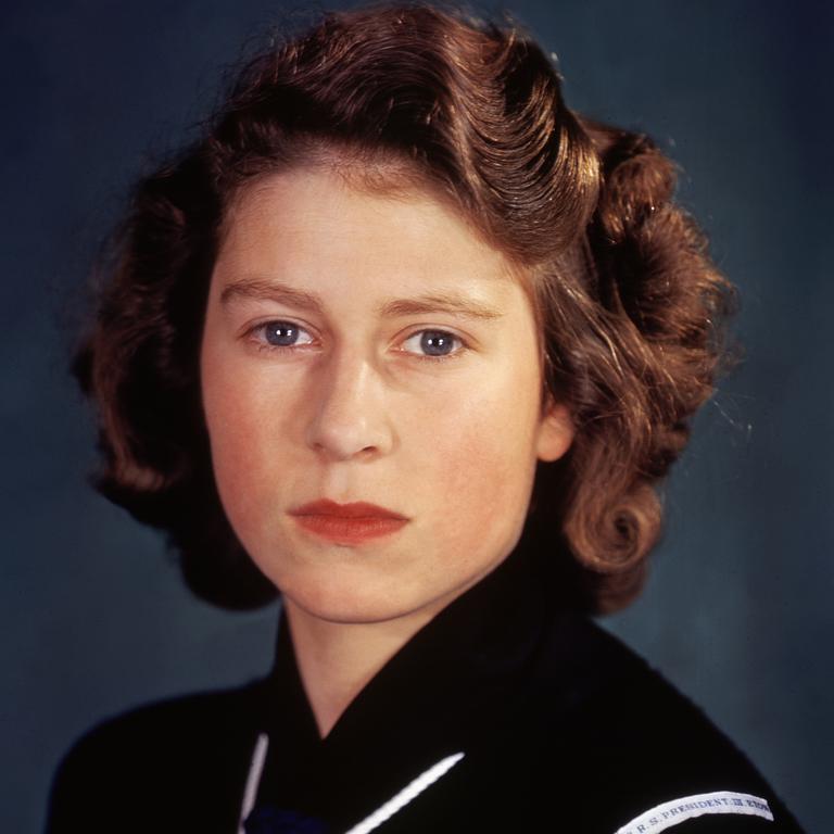 1944: Princess Elizabeth wearing her Sea Rangers uniform. Picture: Getty Images