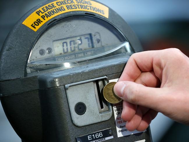 Parking meter, Melbourne CBD. Picture: Mark Stewart