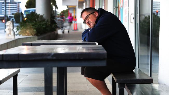 Jason reflects on his life and how he became homeless. Picture: Glenn Hampson