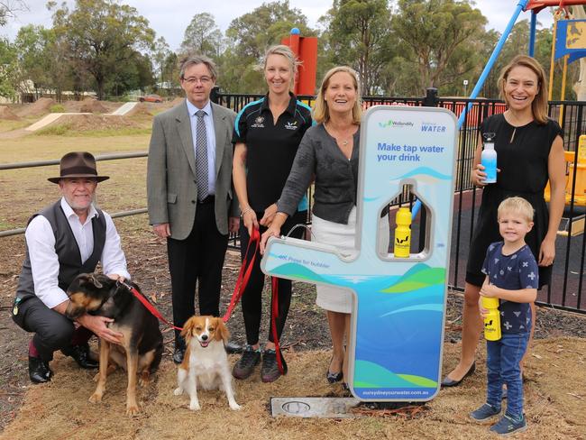 Luke Johnson (second from left) at a Sydney Water campaign in February 2018.