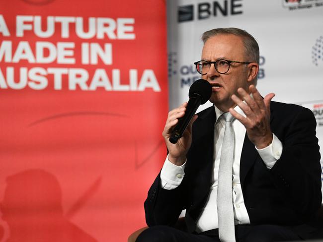 BRISBANE, AUSTRALIA - NewsWire Photos - APRIL 11, 2024. The Prime Minister, Anthony Albanese addresses the Queensland Media Club in Brisbane.Picture: Dan Peled / NCA NewsWire