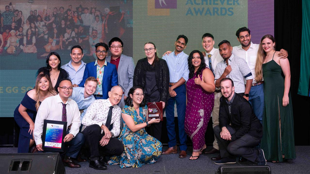 Spirit Super Connecting Communities Award Winner The GG Social Club at the NT Young Achiever Awards. Picture: Pema Tamang Pakhrin