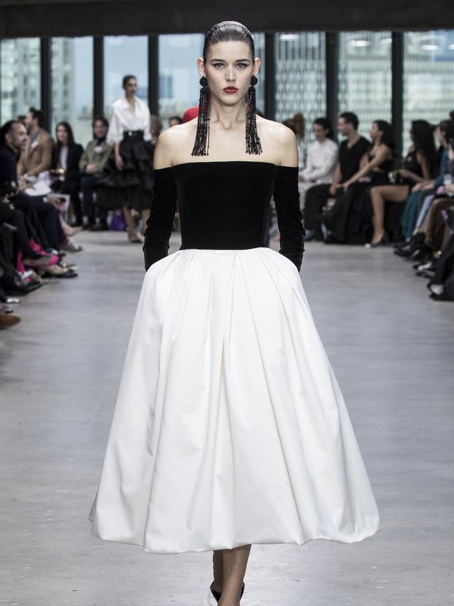 A model walks the runway during the Carolina Herrera Ready to Wear autumn/winter 2024. Picture: Getty Images