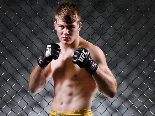 Melbourne's Jake Matthews 20yrs is the youngest UFC fighter in the world.. He wants to fight in Melbourne and may do so if the new state government overturn a state cage fighting ban.Picture:Ian Currie