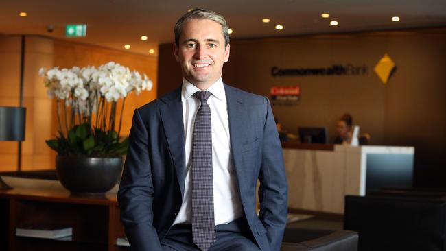 Incoming Commonwealth Bank chief Matt Comyn at CBA headquarters in Sydney yesterday. (James Croucher)