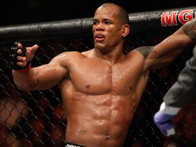 Hector Lombard pictured after his bout with Josh Burkman during UFC 182.