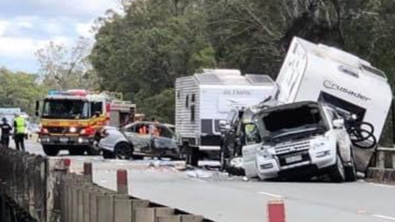 Carnage as caravan, fireball car close road for hours