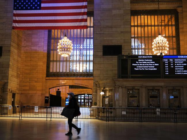 Grand Central Terminal stands nearly empty due to the coronavirus epidemic. The US will have the most cases, globally. Picture: Spencer Platt/Getty Images/AFP