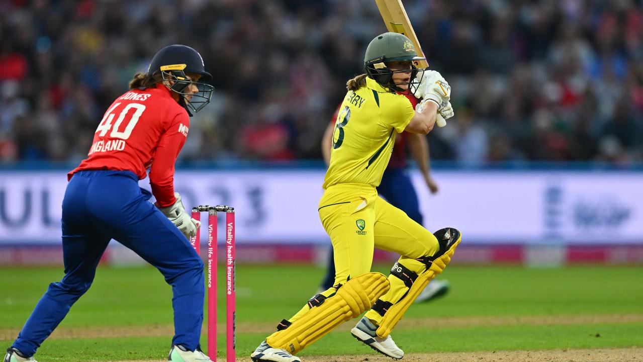 Ellyse Perry leads Australia’s runs haul in Meg Lanning’s absence. Picture: Dan Mullan/Getty Images