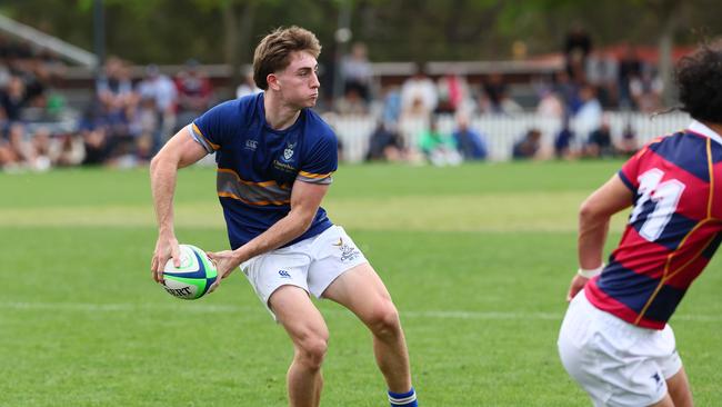 Action from the GPS rugby round 1 match between Churchie and Brisbane State High. Picture: Tertius Pickard