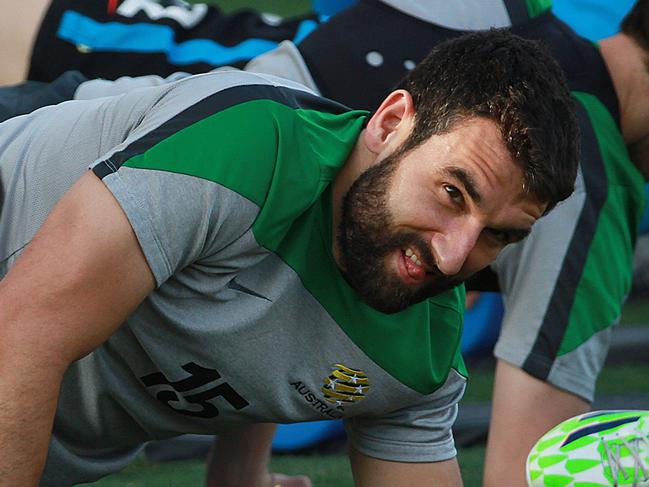 Australian Socceroos training at Nathan for match against China in the AFC. #15 Mile Jedinak. PIC MARC ROBERTSON.