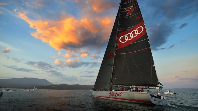 Wild Oats XI has taken line honours in the 2017 Sydney to Hobart. Picture: RICHARD JUPE