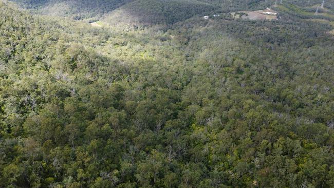 An aerial view of Glen Lomond Park in Toowoomba, where human remains have been discovered.