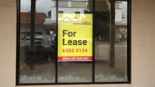 Sad sight: Several shops have for lease signs out the front after they fell victim to the crippling drought. Picture: Jonathan Ng