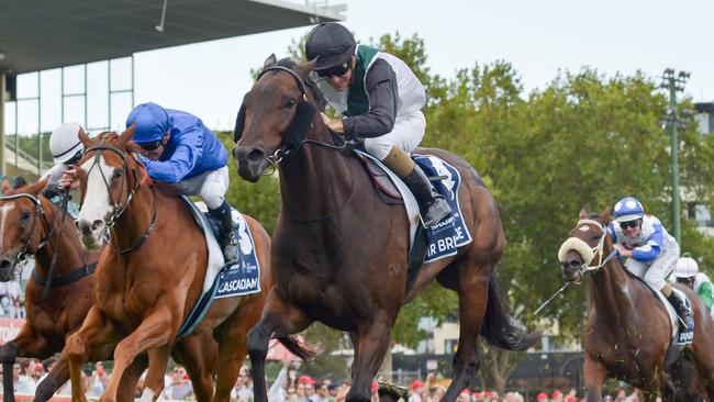 Mr Brightside (NZ) ridden by Luke Currie wins the The Sharp EIT ALL-STAR MILE at Moonee Valley Racecourse on March 18, 2023 in Melbourne, Australia. (Photo by Reg Ryan/Racing Photos via Getty Images)