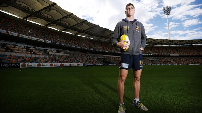 Brisbane Lions player Justin Clarke at The Gabba . Pics Tara Croser.