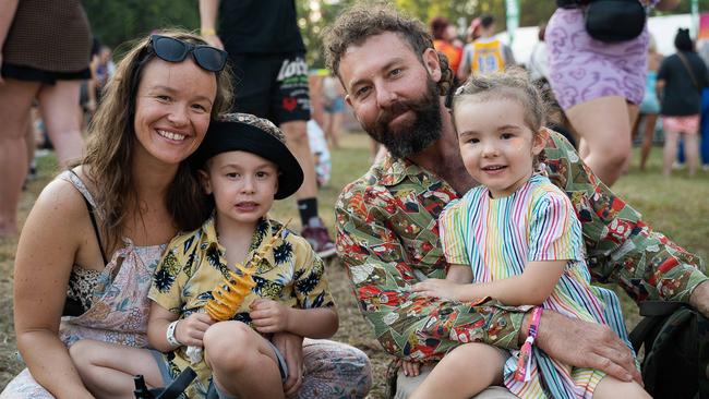 Kate Hohn, Huey Hohn, Luke Hohn and Oola Hohn at BASSINTHEGRASS 2023. Picture: Pema Tamang Pakhrin