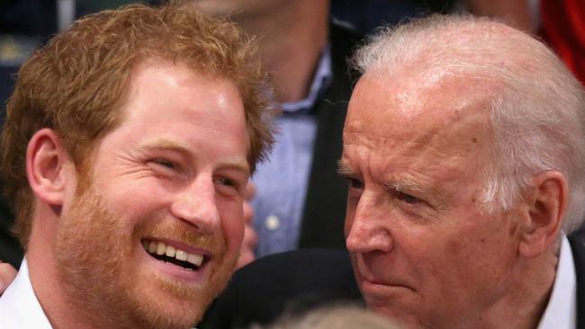 Prince Harry and Joe Biden met in 2016 as part of the Invictus Games. Picture: Chris Jackson/Getty