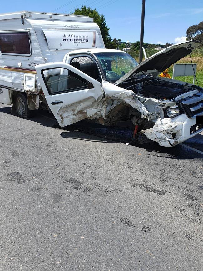 The wheel was ripped out of the second car. Picture: Coldstream CFA Facebook