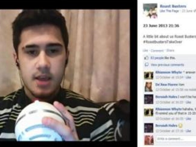 A screenshot of the Roast Busters Facebook page before it was removed.