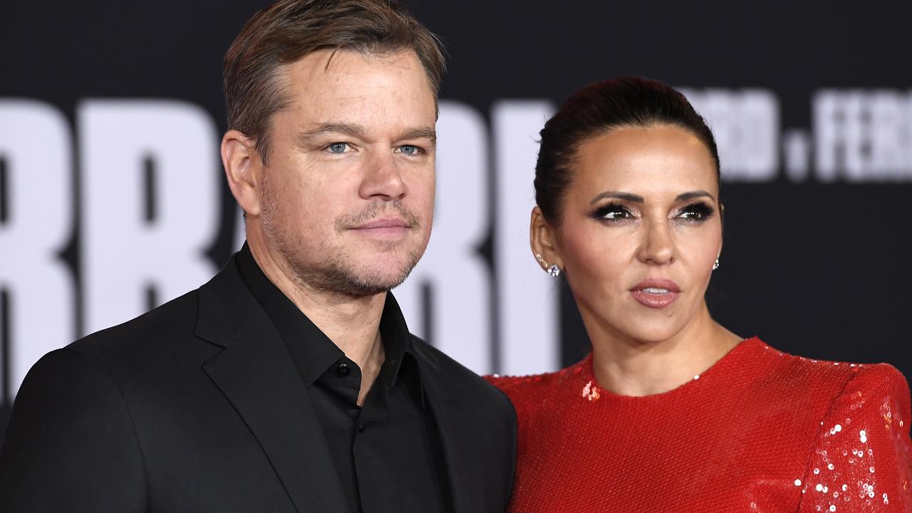 Matt Damon and his wife Luciana Barroso. Picture: Frazer Harrison/Getty Images